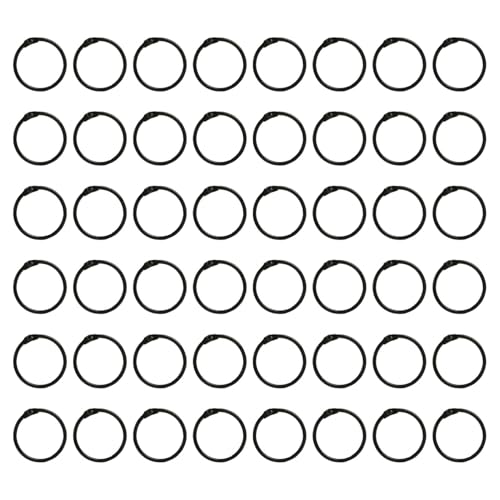 SHINEOFI 120 Stück Loseblattring DIY schnellhefter ringbindung buchbinderinge verbindungsringe Ringe für Loose-Blatt Kleine Metallringe Black von SHINEOFI