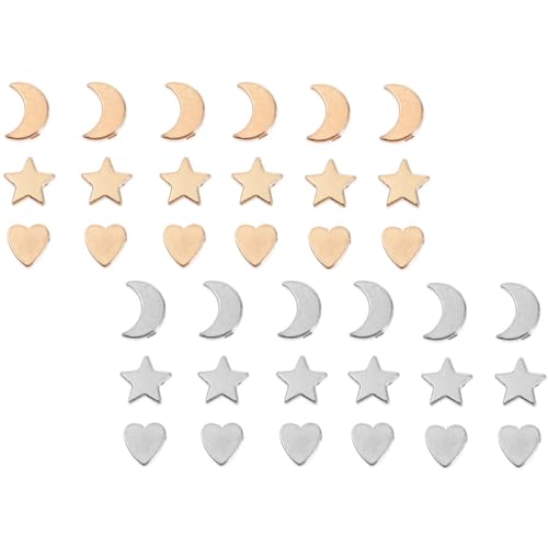 SHINEOFI 120 Stück Schmuckanhänger Kunstanhänger Für Die Herstellung Von Armbändern Mondperlen Mond Und Halskette Sternförmige Abstandsperlen Vergoldete Armbandanhänger SHINEOFI 120 Stück Schmuckanhänger Kunstanhänger Für Die Herstellung Von Armbändern Mondperlen Mond Und Halskette Sternförmige Abstandsperlen Vergoldete Armbandanhänger von SHINEOFI