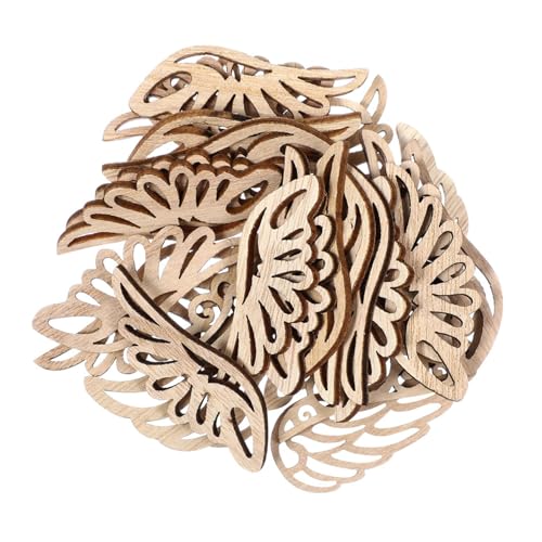 SHINEOFI 120 Stück Teiliges Engelsflügel Holzset Unbehandelte Holzflügel für DIY Basteln Malen Verzierung Festliche Weihnachts Halloween-dekorationen Tisch Wanddeko von SHINEOFI