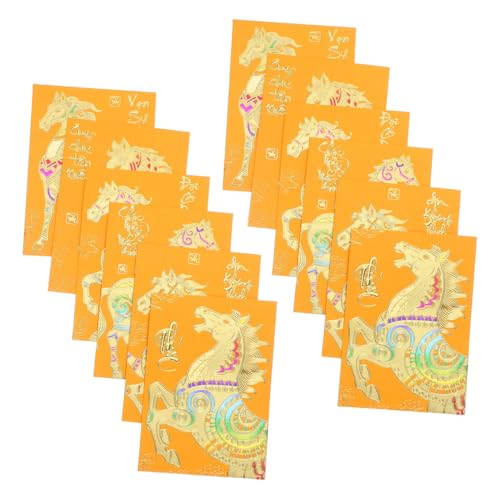 SHINEOFI 120 Stück Vietnamesische Geldumschläge Gelb Papier Hong Bao Glücksmünzen Umschläge für Lunar Year Hochzeit Geburtstag Frühlingsfest Traditionelles Design Pferdejahr von SHINEOFI