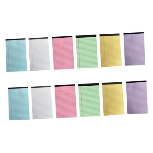 SHINEOFI 12Er-Pack Pack Farbige Notizblöcke Mikroperforierte Liniert Abreißbare Skizzen und Memo Pads für Schule Büro Zuhause für Studenten und Kreative Notizen von SHINEOFI