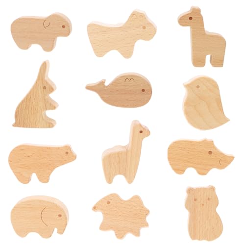 SHINEOFI 12Stücke Holz Schrankknöpfe Für Kinderzimmer Süße Tiermotive Möbelknöpfe Naturholz Einfache Installation Vielseitige Verwendung Für Schränke von SHINEOFI