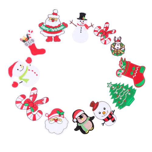 SHINEOFI 12Stücke Teiliges Weihnachts Patches Cartoon Aufnäher für Kleidung Stickerei für Festliche DIY Projekte für Jacken Jeans und Rucksäcke SHINEOFI 12Stücke Teiliges Weihnachts Patches Cartoon Aufnäher für Kleidung Stickerei für Festliche DIY Projekte für Jacken Jeans und Rucksäcke von SHINEOFI