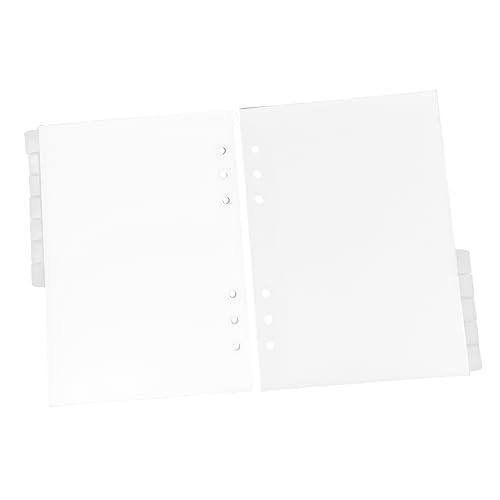 SHINEOFI 12Stücke Transluzente Kunststoff Trennblätter Teilig für Ringbinder Kreative Indexkarten mit Löchern für Optimale Organisation von Notizen und Dokumenten Selbstklebend von SHINEOFI