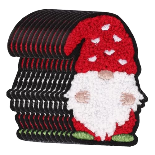 SHINEOFI 12Stücke Weihnachtsmann Patches Polyester Aufnäher für DIY Kleidung Selbstklebend und Einfach Anzubringen für Festliche Bastelprojekte von SHINEOFI