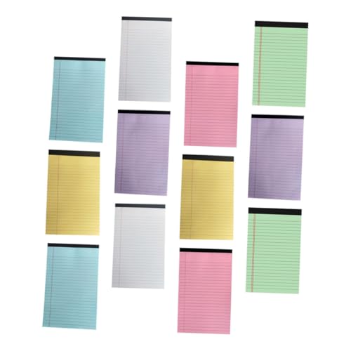 SHINEOFI 12er Pack Pack Bunte Notizblöcke mit Perforierte Schreibpads für Büro und Studium Farbige Notizhefte für von SHINEOFI
