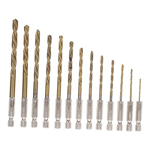 SHINEOFI 13 Stück Bohrer-Set Zement Bohrerbits für Stahl Mauerwerk Twist Sechskant-Spiralbohrer verdrehte Bohrer Mehrzweck-Spiralbohrer Fliesenbohrer Metallbohrer für Stahl SHINEOFI 13 Stück Bohrer-Set Zement Bohrerbits für Stahl Mauerwerk Twist Sechskant-Spiralbohrer verdrehte Bohrer Mehrzweck-Spiralbohrer Fliesenbohrer Metallbohrer für Stahl von SHINEOFI