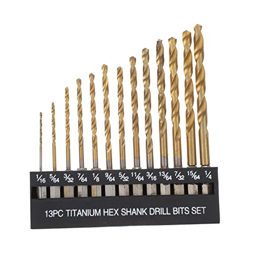 SHINEOFI 13 Stück Teiliges Sechskantschaft Bohrer Hochgeschwindigkeitsstahl Spiralbohrer für Metall und Präzise und Langlebige Bohrer für Heimwerker und Bauprojekte von SHINEOFI
