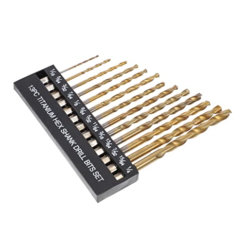 SHINEOFI 13 Stück Teiliges Sechskantschaft Bohrer Spiralbohrer für Metall und Professionelle Bohrer für DIY und Bauprojekte Installieren und Zuverlässig von SHINEOFI