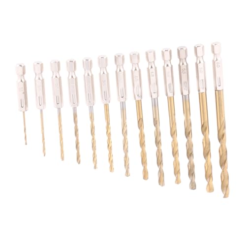 SHINEOFI 13 Stück Teiliges Titanium Nitride Bohrer Set Schnelles Bohren Sechskantschaft Geeignet für Stahl Holz Kunststoff Präzises Metallbohrer Set SHINEOFI 13 Stück Teiliges Titanium Nitride Bohrer Set Schnelles Bohren Sechskantschaft Geeignet für Stahl Holz Kunststoff Präzises Metallbohrer Set von SHINEOFI