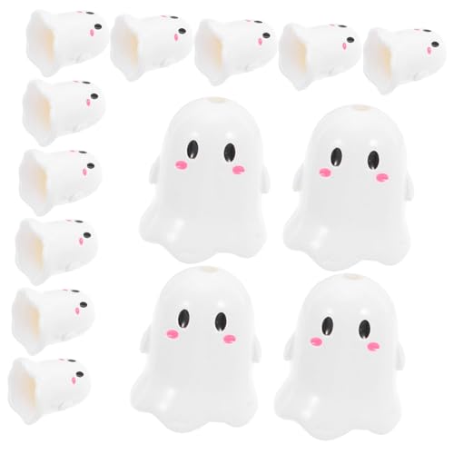 SHINEOFI 13 Stücke Cartoon Geisterperlen Diy Halloween Perlenzubehör Halloween Craft Ghost Perlen Schmuckperlen Weiß Acryl von SHINEOFI