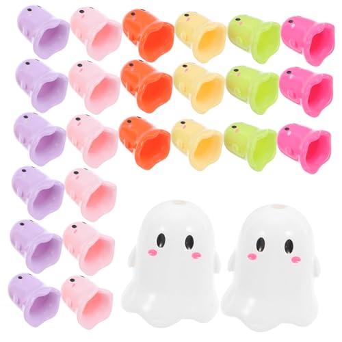 SHINEOFI 13 Stücke Cartoon Geisterperlen Halloween Crafting Schmuckperlen Cartoon Halloween -Abstandshalterschmuck Halskettenohrring -Schlüsselkettenperlen Geisterperlen für Armbänder Acryl von SHINEOFI