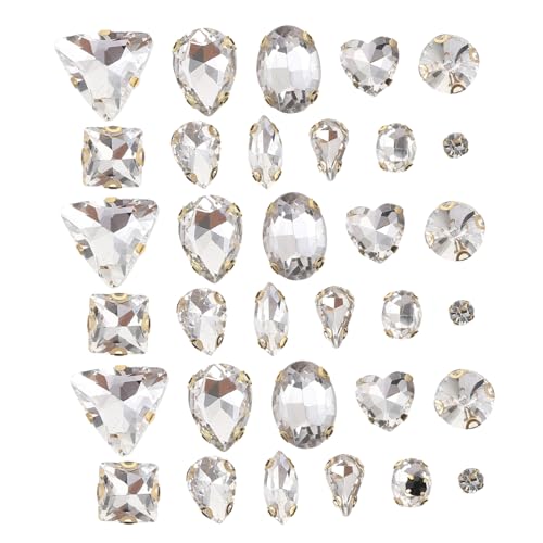 SHINEOFI 130 Stück Teiliges Strasssteine Krallenform Weiß zum Aufnähen Glitzernde DIY Kleidung Schmucksteine für Bekleidungszubehör Handarbeit Basteln Dekoration für Taschen Kleider Party SHINEOFI 130 Stück Teiliges Strasssteine Krallenform Weiß zum Aufnähen Glitzernde DIY Kleidung Schmucksteine für Bekleidungszubehör Handarbeit Basteln Dekoration für Taschen Kleider Party von SHINEOFI
