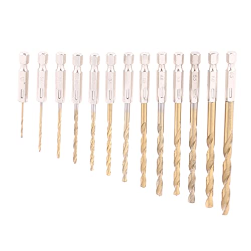 SHINEOFI 13Stücke Teiliges Titanbeschichtetes Bohrer Set für Kompatibel mit Akkuschrauber Präzise und Langlebig für Vielseitige Anwendungen von SHINEOFI
