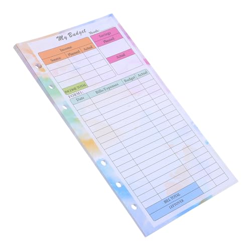 SHINEOFI 14 Blatt Budgetplaner Nachfüllblätter Gelocht Budget Tracker Einlagen für Ringbuch Geldumschlag Planer Tasche Stilvoll Praktisch Leicht Tragbar von SHINEOFI