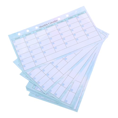 SHINEOFI 14 Blatt Nachfüllpapier Monatsplaner Farbverlauf Ringbuch Planer Einlagen Dickes Papier Individuell Anpassbar für Wochen und Tagesplanung von SHINEOFI