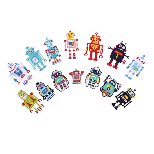 SHINEOFI 14 Stück Stoffaufkleberroboter Stickerei Applikation Aufnäher Gestickt Verzierungen Für Kleidung Flicken Zum Aufbügeln Niedlich Süße Applikationen Zum Aufnähen Hut-patch Sticktuch von SHINEOFI