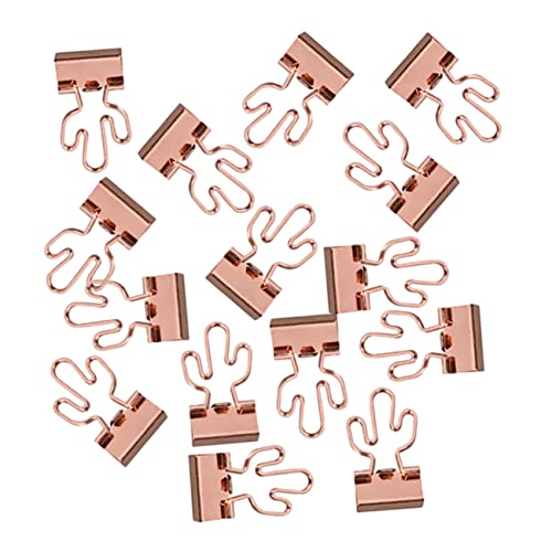 SHINEOFI 15 Stück Büroordner Büroklammern mittel Größe Büroklammern Silber Schreibwaren lesezeichen klammer büroartikel kleine Büroklammern Befestigungsclips für Dokumente Metall Rose Gold von SHINEOFI