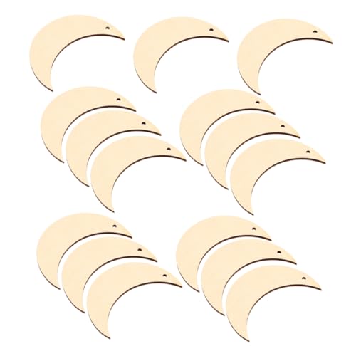 SHINEOFI 15 Stück Teiliges Unbemalte Holz Mond Ausschnitte Natürlichem Holz Glatte Oberfläche Vielseitig für Diy Basteln Familienaktivitäten Kreative Dekoration und Heimgestaltung von SHINEOFI