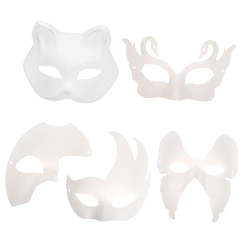 SHINEOFI 15 Stück Teiliges Weiße Pappmasken zum Bemalen DIY Masquerade Masken für Frauen Papierpulp-maskenballmasken für Halloween Karneval Fasching und Gruppenevents von SHINEOFI