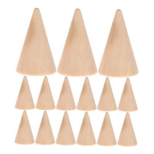 SHINEOFI 15 Stück Unbemalte Holzkegel Holz Bastelkegel Ornament Zum Bemalen Von Ringhaltern Schmuckständern Für Büro Und Wohnzimmer SHINEOFI 15 Stück Unbemalte Holzkegel Holz Bastelkegel Ornament Zum Bemalen Von Ringhaltern Schmuckständern Für Büro Und Wohnzimmer von SHINEOFI