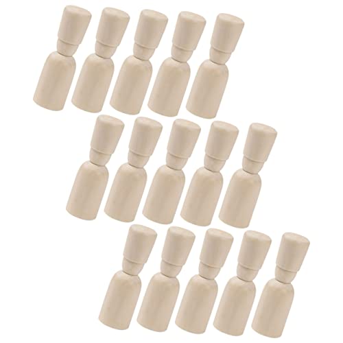 SHINEOFI 15 Stück gekritzel holzmann holzfiguren DIY Puppen DIY Holzspielzeug DIY Babypuppen Puppenmenschen Mini unbemalte Puppen aus Holz leere Holzpuppe Hölzern von SHINEOFI