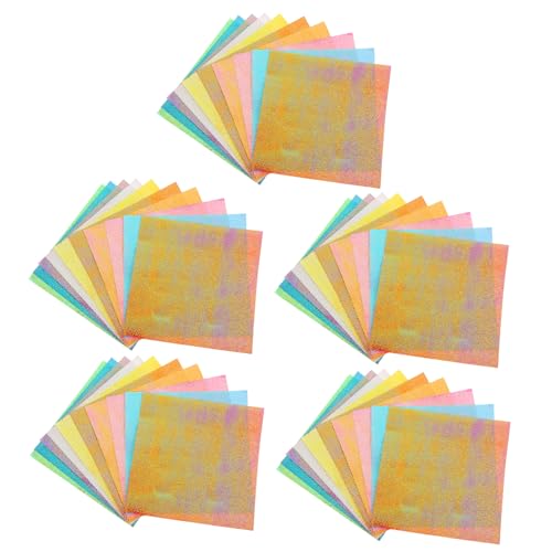 SHINEOFI 150 Stück Glitzer Origami Papier Buntes Quadratisches Schimmerndes Faltpapier für Diy Bastelprojekte Farben für Geburtstagsfeiern und Scrapbooking von SHINEOFI