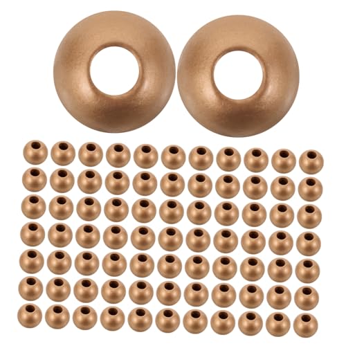 SHINEOFI 150 Stück Große Loch Holzperlen Gefärbte Runde Holzperlen Für Schmuckherstellung Diy Armbänder Halsketten Schlüsselanhänger Zubehör Vielseitige Lose Perlen Für Kreative Projekte von SHINEOFI