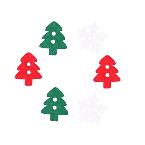 SHINEOFI 150 Stück Teiliges Weihnachtsset Holzknöpfen Weihnachtsbaum und Schneeflocken Motive für DIY Nähprojekte und Bastelarbeiten für Festliche Dekoration Zufällige Zufällige Farbe von SHINEOFI