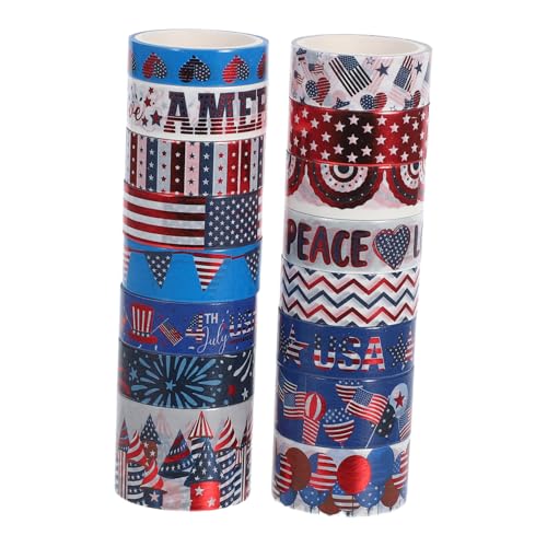 SHINEOFI 16 Rollen 4. Juli Dekoratives Klebeband Unabhängigkeitstag Washi Tape Für Scrapbooking Patriotic Star von SHINEOFI