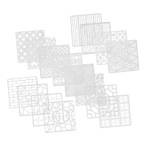 SHINEOFI 16 Stck. Geometrische Schablonen für Wiederverwendbare Kunststoff Zeichenvorlagen DIY Projekte Wand und Bodenverzierung von SHINEOFI