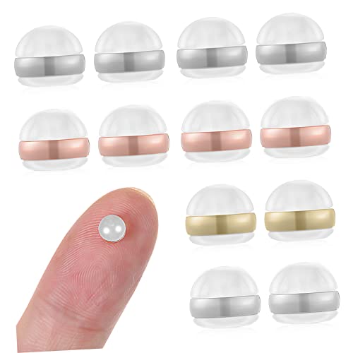 SHINEOFI 16 Stück Teiliges Transparente Silikon Ohrstecker Verschlüsse Sichere Leichte Ohrstöpsel für Stecker und Creolen Passend für Standard Ohrringstifte Ersatz für Verlorene von SHINEOFI