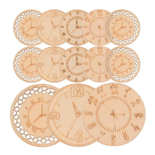 SHINEOFI 16 Stück Unbemalte Holzscheiben DIY Holz Uhr Ausschnitte für Dekoration zum Bemalen und Basteln für Verschiedene Anlässe und Räume von SHINEOFI