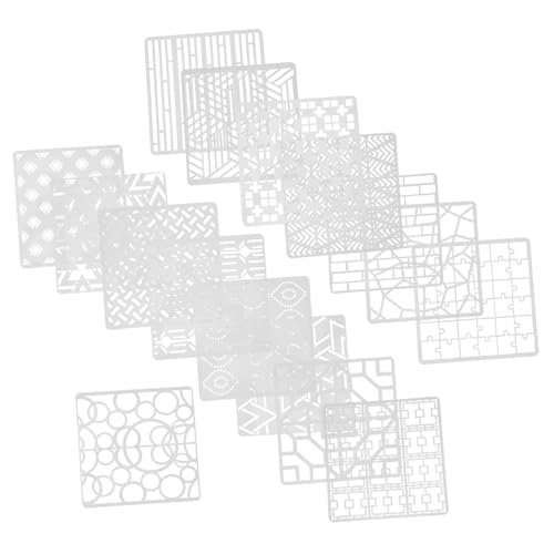 SHINEOFI 16Stücke Geometrische Hohlmalerei Schablonen Wiederverwendbare Kunststoff Vorlagen Für DIY Projekte Für Wände Und Bastelarbeiten von SHINEOFI