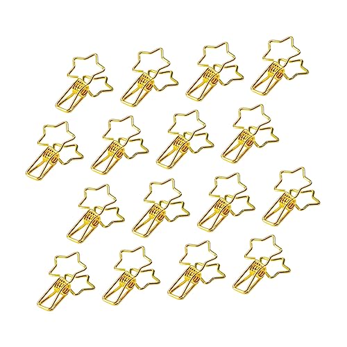 SHINEOFI 16Stücke Metall Belegclips Fünfzackstern Foto Und Dokumentenklammern Einfaches Organisieren Für Büro Und Zuhause Belege Und Erinnerungsfotos von SHINEOFI
