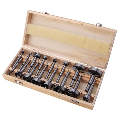 SHINEOFI 16Stücke Teiliges Holzbohrer Set Flachflügelbohrer Lochsägen für Präzise Holzbearbeitung Installieren Langlebig und Robust Geeignet für Handbohrmaschinen von SHINEOFI