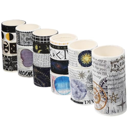 SHINEOFI 18 Rollen Taschenband-set Papier -band Doppelseitiges Klebeband Aufkleber Klebstoff Scrapbooking Tape Zarte Bänder Dekorativ Für Journaling Farbig Diy-bänder Zeitschrift von SHINEOFI