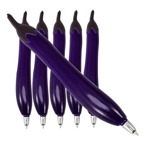 SHINEOFI 18 Stck. Kugelschreiber Auberginenform Kunststoff Glattes Schreiben Ergonomisch Leicht Tragbar Kühlschrankmagnet Büro Schule Party Geschenk von SHINEOFI