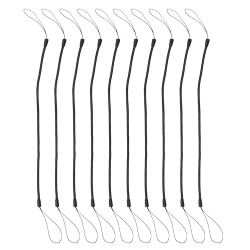 SHINEOFI 18 Stück Stiftleine, elastisches Halteband, Spulenband für Klemmbrett, Stylus, Zeichenstift, Kettenschnur für Tablet-Touchscreen, Zeichenstifthalter, Schwarz, 23 cm von SHINEOFI
