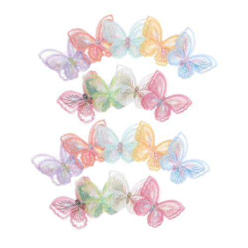 SHINEOFI 18 Stück Teiliges Schmetterling-spitzen-stickerei Doppellagige Organza-applikationen zum Aufbügeln und Aufnähen Langlebige DIY Patches für Kleidung Jacken Rucksäcke Jeans Hüte von SHINEOFI