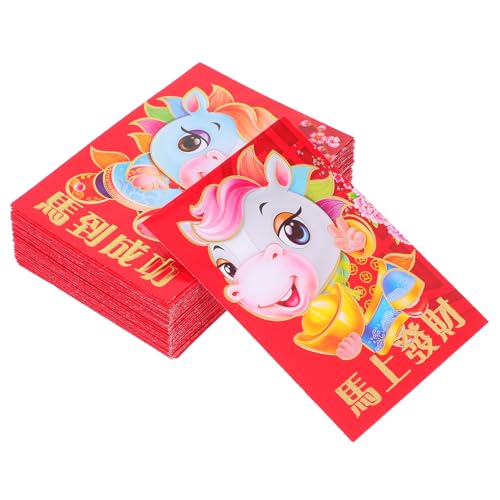 SHINEOFI 180 Stück Rote Umschläge Jahr Des Pferdes Lunar Year Glücksbriefumschläge Kleine Rote Taschen für Frühlingsfest Traditionelles Geschenkpapier aus Feinem Papier SHINEOFI 180 Stück Rote Umschläge Jahr Des Pferdes Lunar Year Glücksbriefumschläge Kleine Rote Taschen für Frühlingsfest Traditionelles Geschenkpapier aus Feinem Papier von SHINEOFI