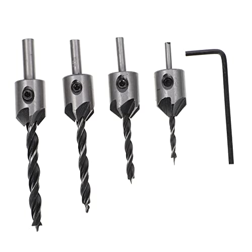 SHINEOFI 1Satz Teiliges Holzbearbeitung Countersink Drill Bit Hochgeschwindigkeitsstahl Countersink Bohrer Mit Schraubenschlüssel Für Präzises Bohren Holz von SHINEOFI