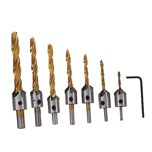 SHINEOFI 1Satz Teiliges Holzbohrer Mit Senkbohrer Und Fasenbohrer Für Präzise Holzbearbeitung Handwerkzeug Für Holzstopfen Und Holzstopfenschneider von SHINEOFI