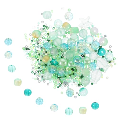 SHINEOFI 2 Armbandperlen zum Selbermachen Perlen für Schmuckhersteller Perlen für Armbänder Halsketten runden bastel materialien glasperlen Schmuck lose Perlen Spacer Perlen Green von SHINEOFI