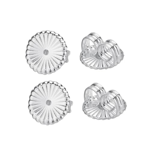 SHINEOFI 2 Paar Silberne Ohrstecker Verschlüsse Teiliges Langlebige Ohrstecker Stopper aus Hochwertigem Silber Sicherer Halt für Stecker und Hakenohrringe Großer Passend für Damen und von SHINEOFI