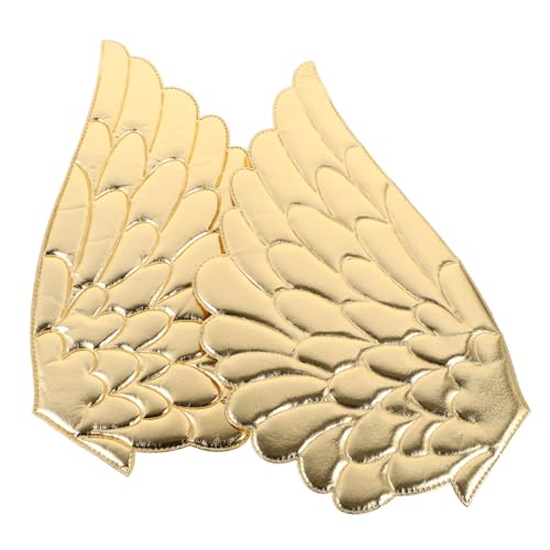 SHINEOFI 2 Paare Angel Wings Patch Aufnäher Mit Engelsflügel-stickerei Gestickte Applikation Engelsflügelreparatur Applikation Große Engelsflügel Dekoration Flügelflicken Nähen Golden Stoff von SHINEOFI
