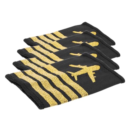 SHINEOFI 2 Paare Pilotenschulterklappen mit Vier Silbernen Streifen Langlebige Airline Epauletten für und Uniformen für Cosplay Bühnenauftritte und Professionelle Uniformen SHINEOFI 2 Paare Pilotenschulterklappen mit Vier Silbernen Streifen Langlebige Airline Epauletten für und Uniformen für Cosplay Bühnenauftritte und Professionelle Uniformen von SHINEOFI