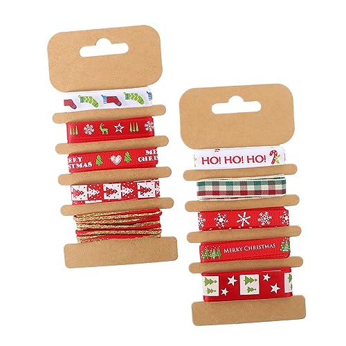 SHINEOFI 2 Packungen Geschenkverpackungsband ribbon schienbeinschoner tape geschenkband dekobänder Schleifen zum Verpacken Bänder für Weiß bedruckte Bänder Banddekor Polyester von SHINEOFI