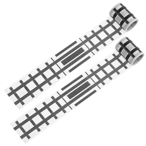 SHINEOFI 2 Rollen DIY Straßenbahn Schienen Klebeband Realistische Bahnaufkleber für Selbstklebendes Papierband Einfach Anzubringen für Geburtstag von SHINEOFI