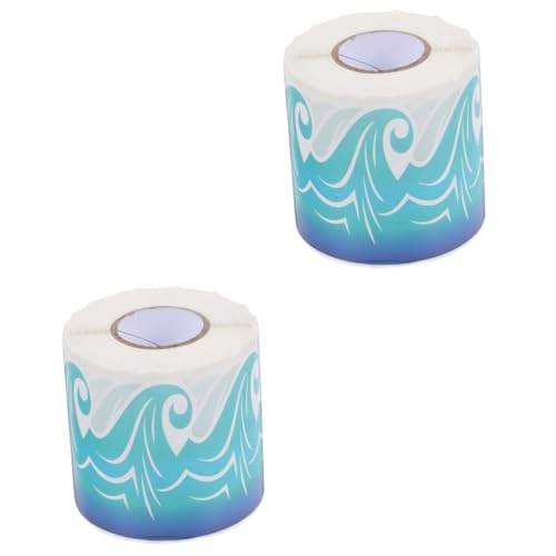 SHINEOFI 2 Rollen Festival-accessoires Deko Aufkleber Grenzpapier Cartoon Pinnwand Grenze Pinnwand-grenzen Klassenzimmergrenzen Bulletin-zubehör Grenzausstattung Blue Pvc Selbstklebend von SHINEOFI